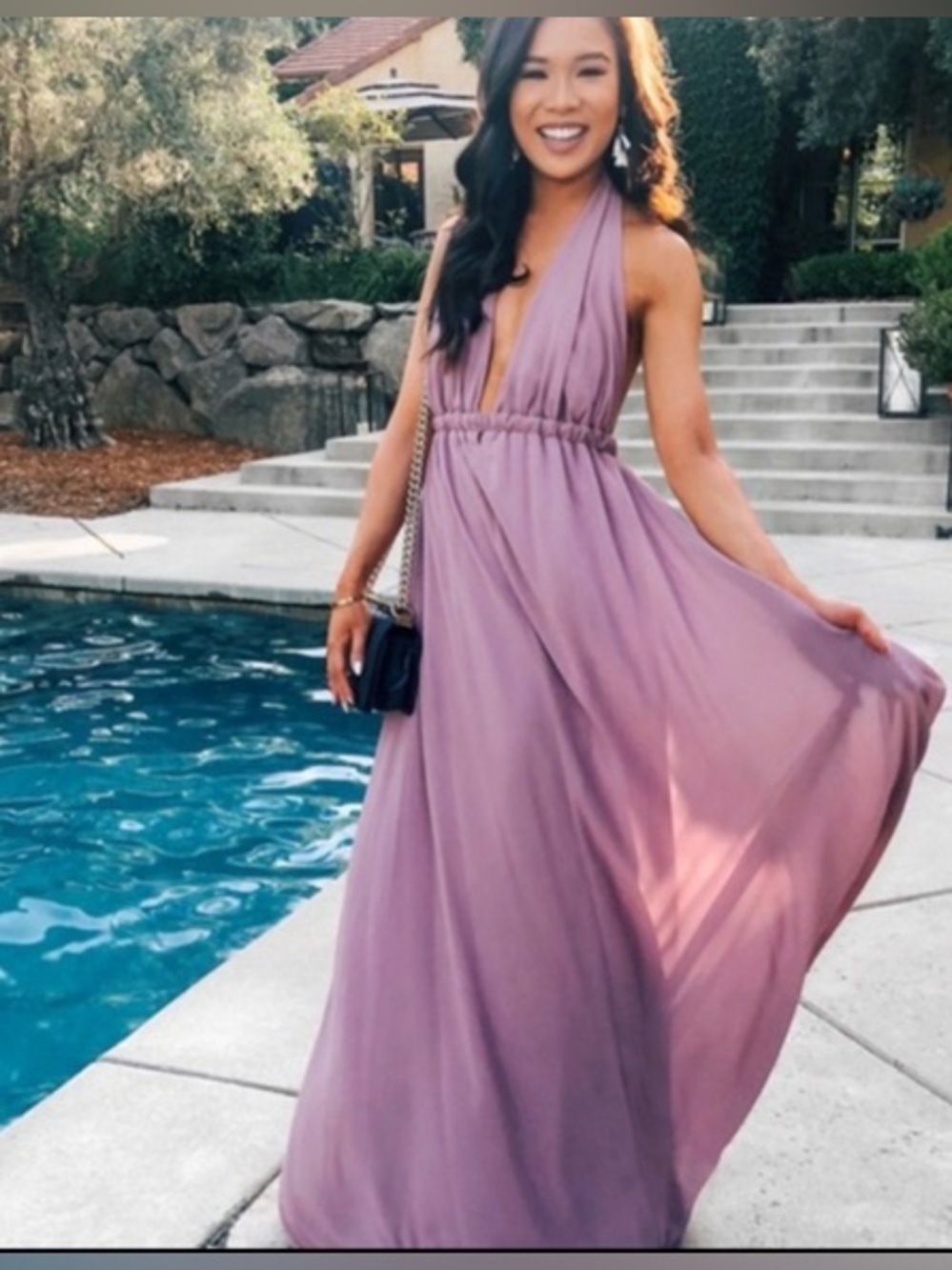 Show Me Your Mumu Luna Lavender Maxi Halter Backless Dress